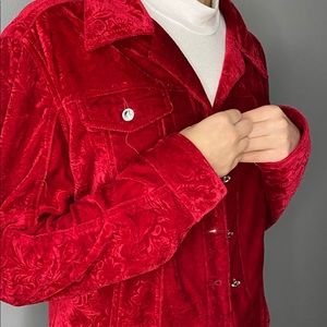 Christine Alexander, L, Red jacket embellished with premium Swarovski crystals